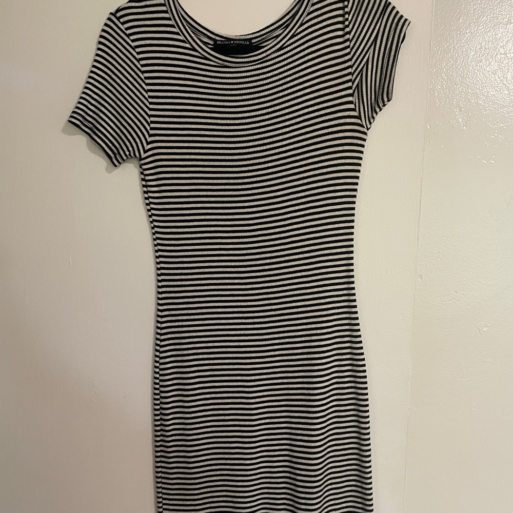 Brandy Melville Black and White Striped Dress